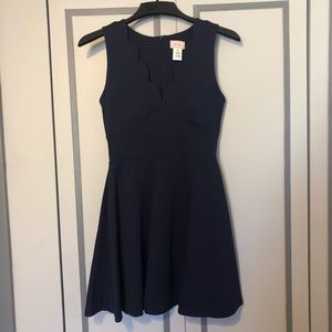 Navy Blue Fit and Flare Dress